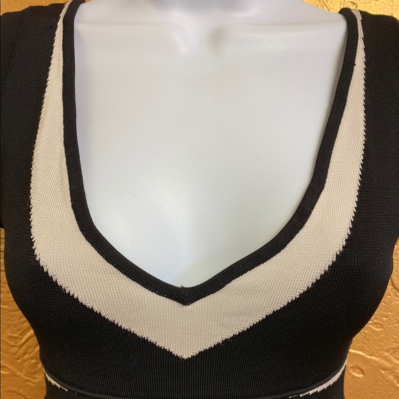 Arden B Black/Cream Bodycon Dress - Picture 2 of 5